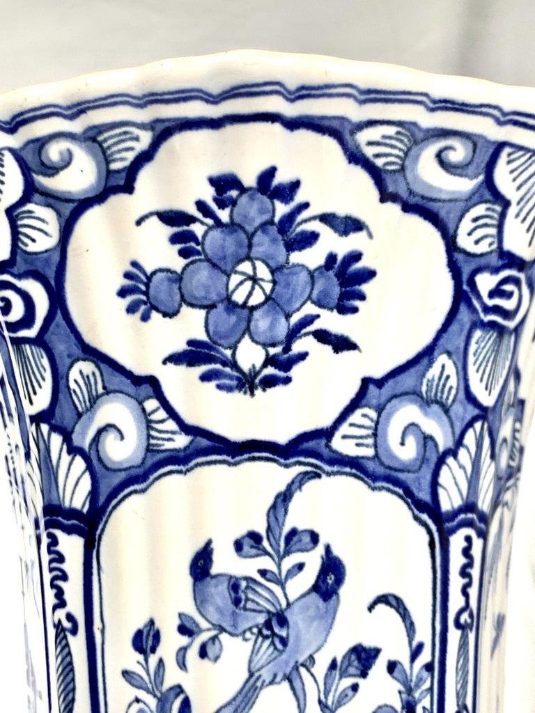 Large Blue and White Delft Vase For Sale 4