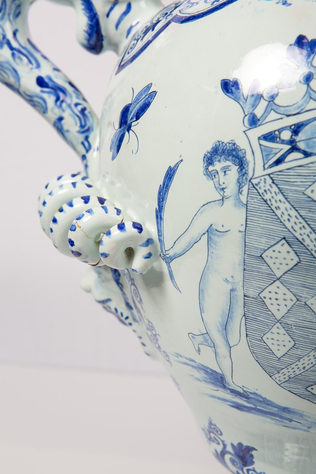Large Blue and White Delft Vase 7