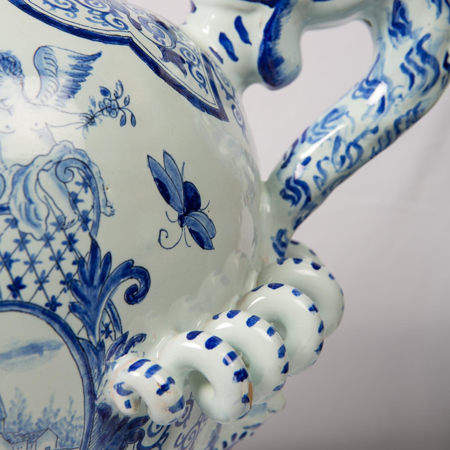 Rococo Large Blue and White Delft Vase