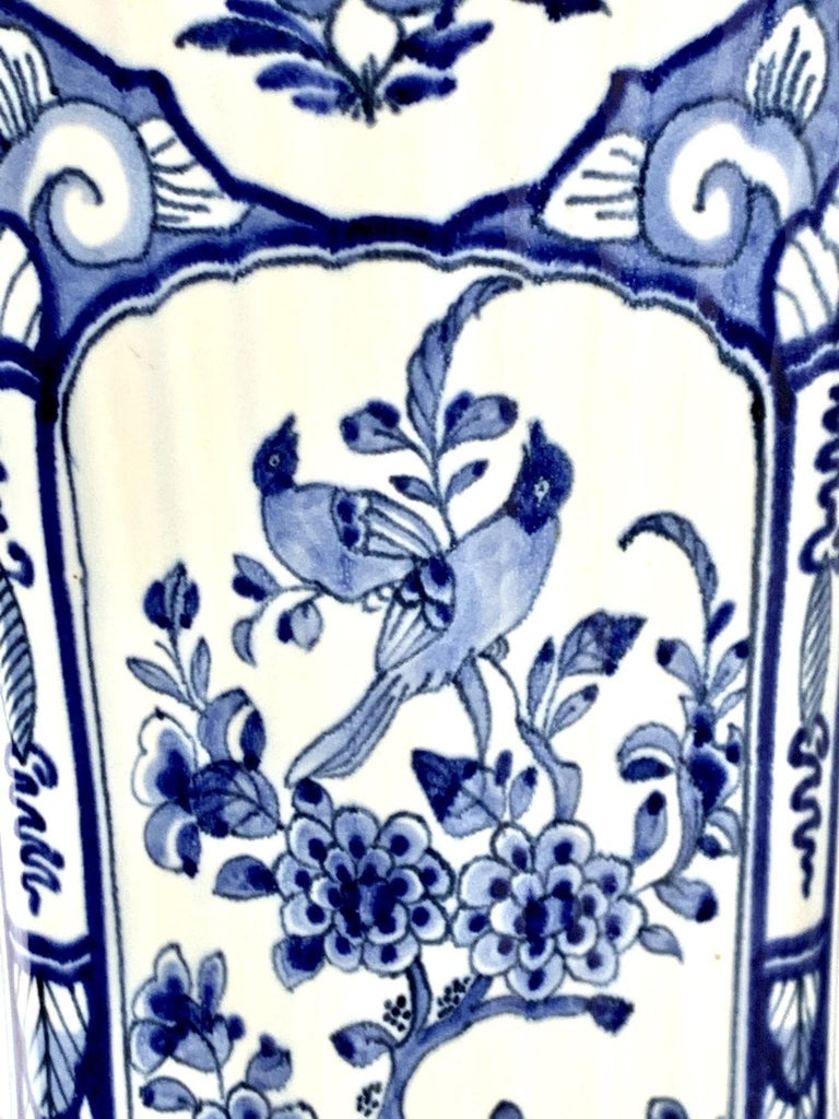 20th Century Large Blue and White Delft Vase For Sale