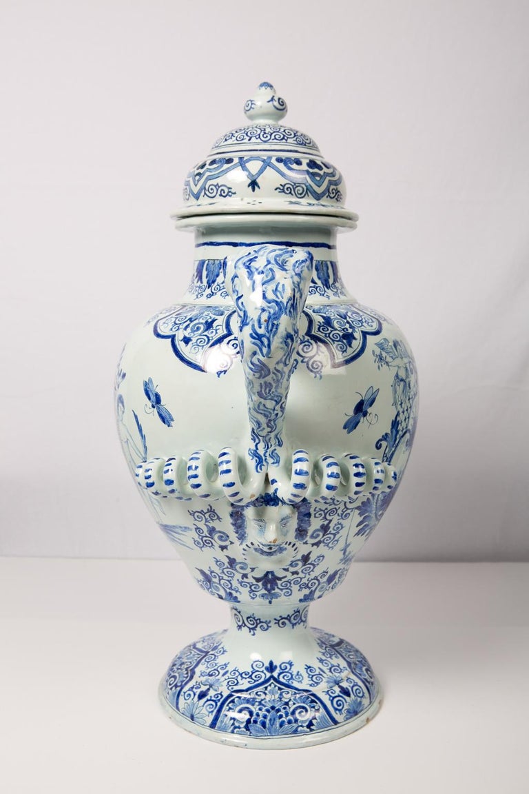 Large Blue and White Delft Vase at 1stDibs