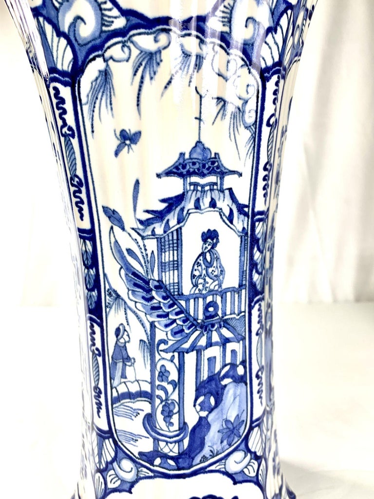 Large Blue and White Delft Vase For Sale 2