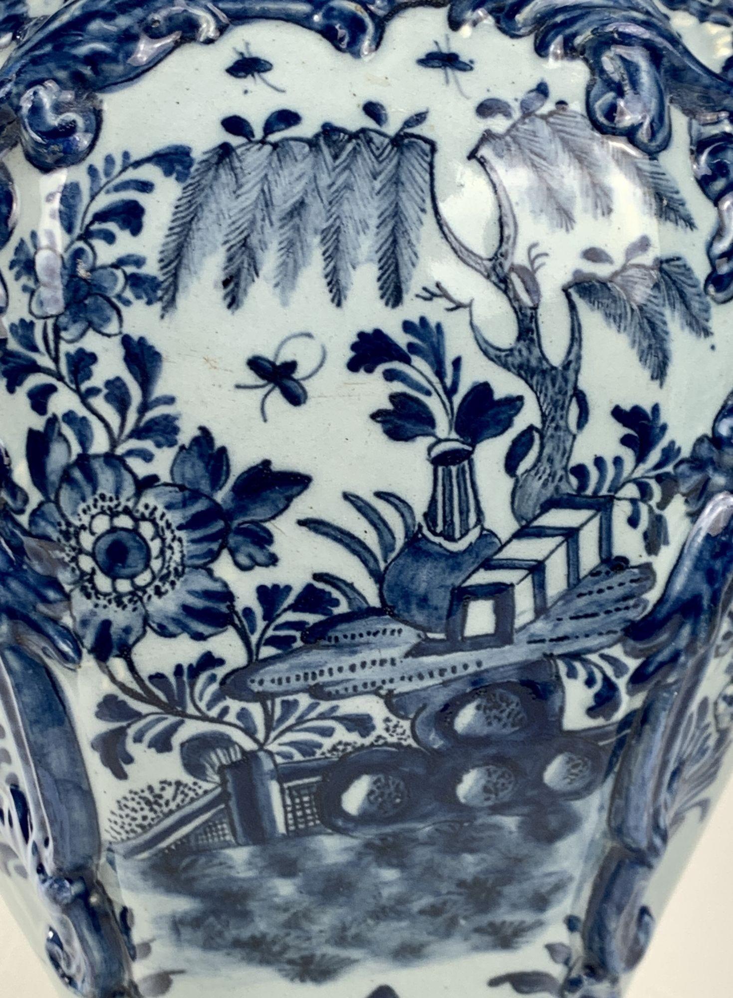 Large Blue and White Dutch Delft Mantle Jar Made at 'T Fortuyn' in 18th Century 1