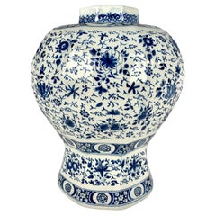 Large Blue and White Dutch Delft Vase 18th Century Circa 1770