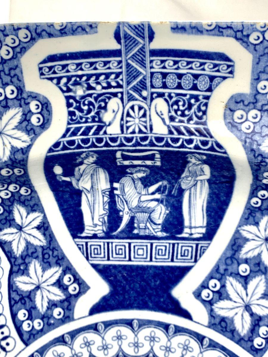 Große blaue und weiße Spode Greekware Platte England CIRCA 1810 Neoklassisch im Angebot 2