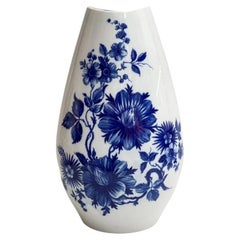 Large Blue and White Kobalt Porcelain Vase by Schumann Arzberg Vintage Vase