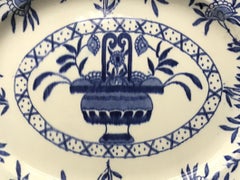 Large Blue and White Oval Platter