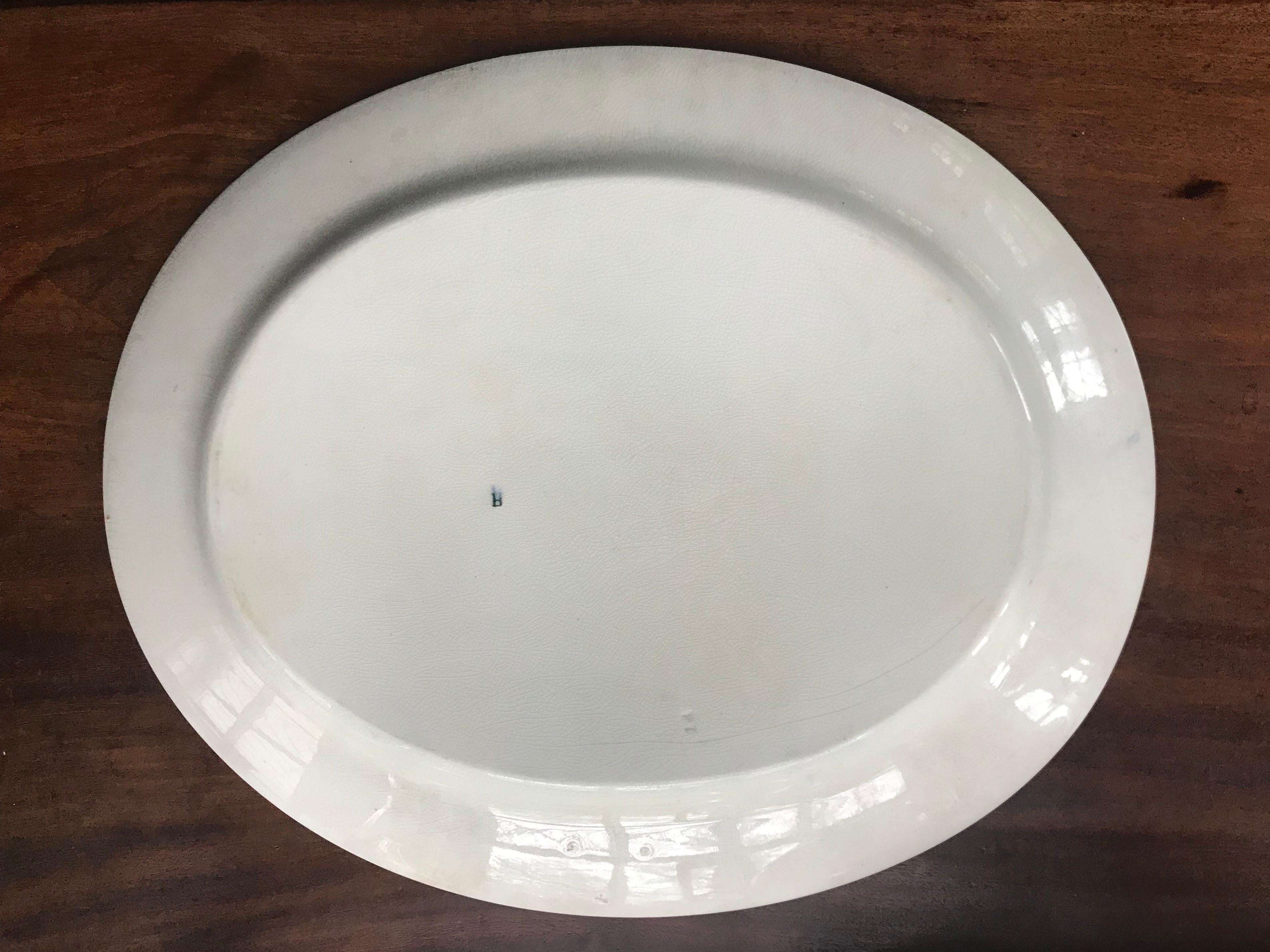blue and white platters for sale