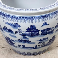 Large Blue and White Planter