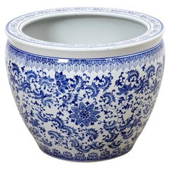 Large Blue and White Porcelain Planter