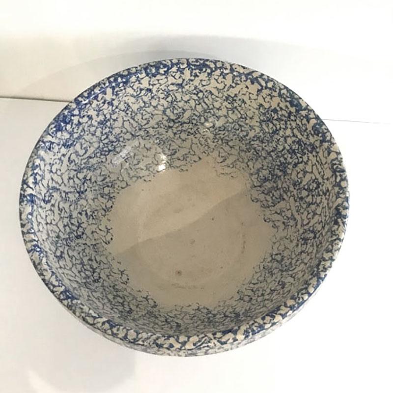 blue spongeware bowls