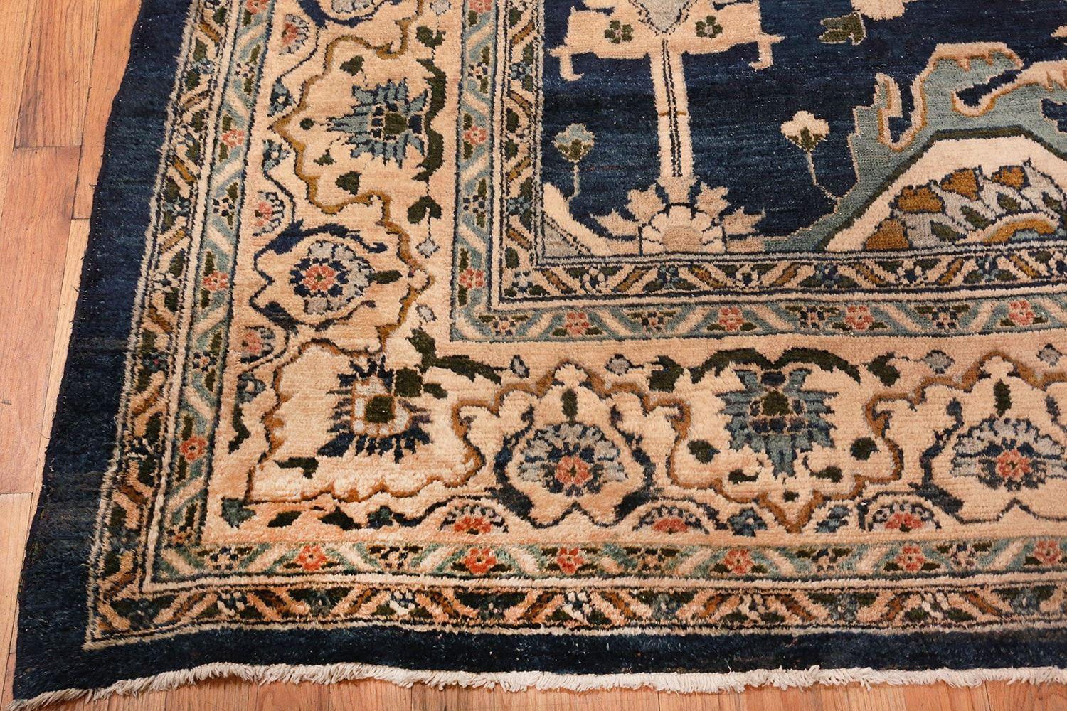 Beautifully Impressive Large Scale and Large Size Blue Color Background Antique Persian Malayer Rug, Country Of Origin / Rug Type: Antique Persian Rugs, Circa Date: Early 20th Century. Size: 9 ft 10 in x 16 ft 8 in (3 m x 5.08 m)

Regal and stately,