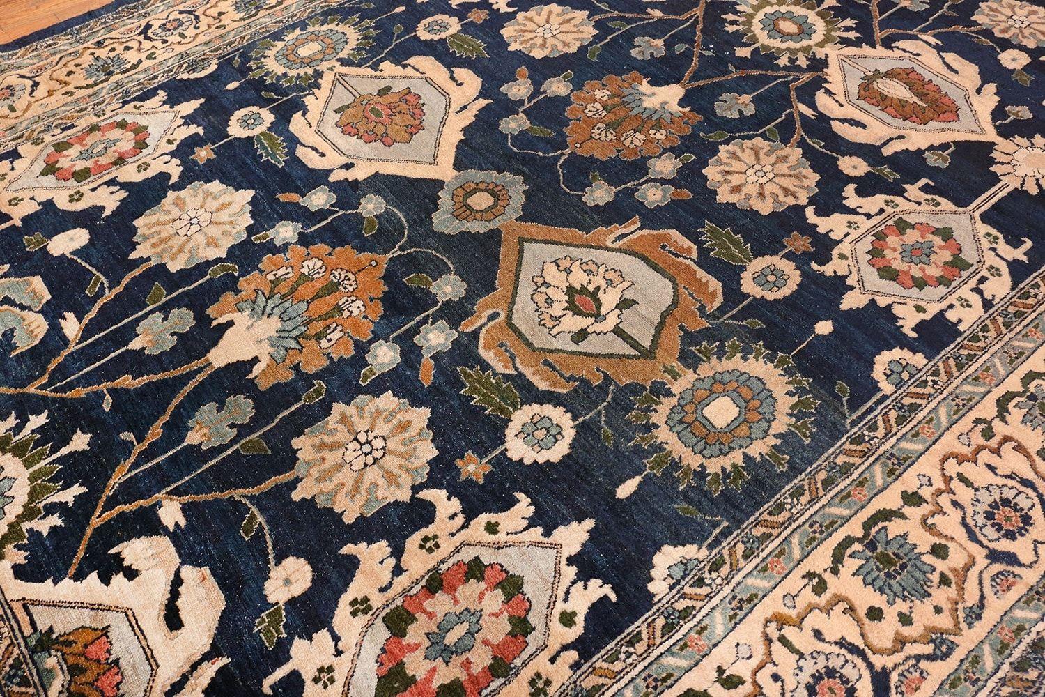 Hand-Knotted Large Blue Antique Persian Malayer Rug. Size: 9 ft 10 in x 16 ft 8 in