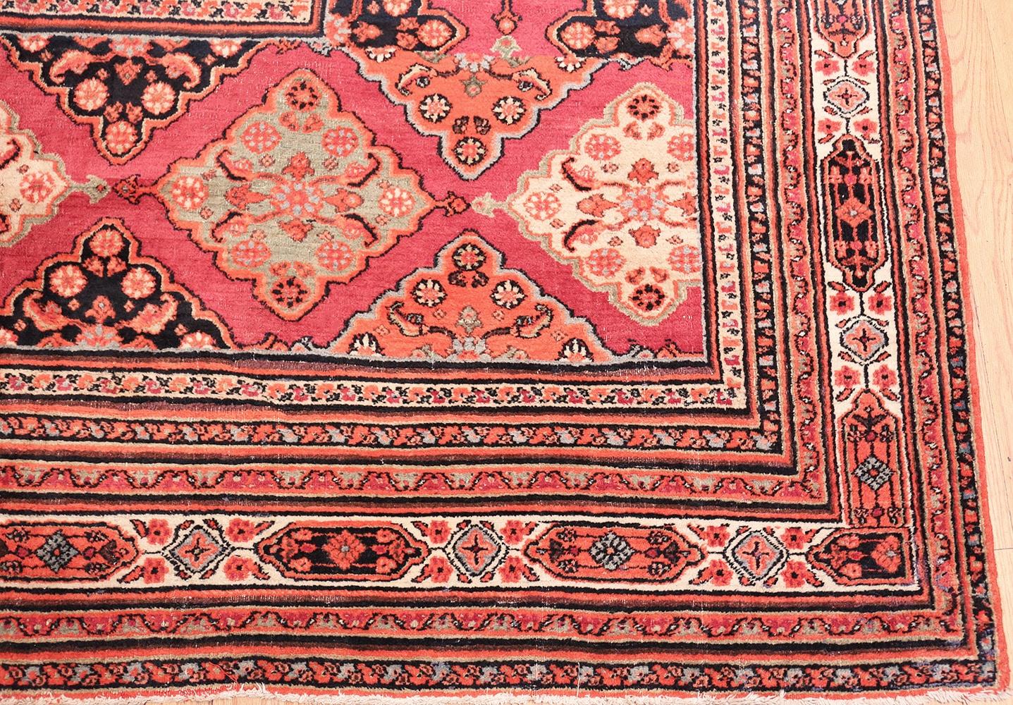 Beautiful and Decorative Open Field Design Antique Persian Khorassan Carpet, Country of Origin: Persia, Circa Date: Late 19th Century. Size: 11 ft 9 in x 16 ft 3 in (3.58 m x 4.95 m)

