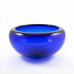 Large Blue Bowl by Per Lutken for Holmegaard