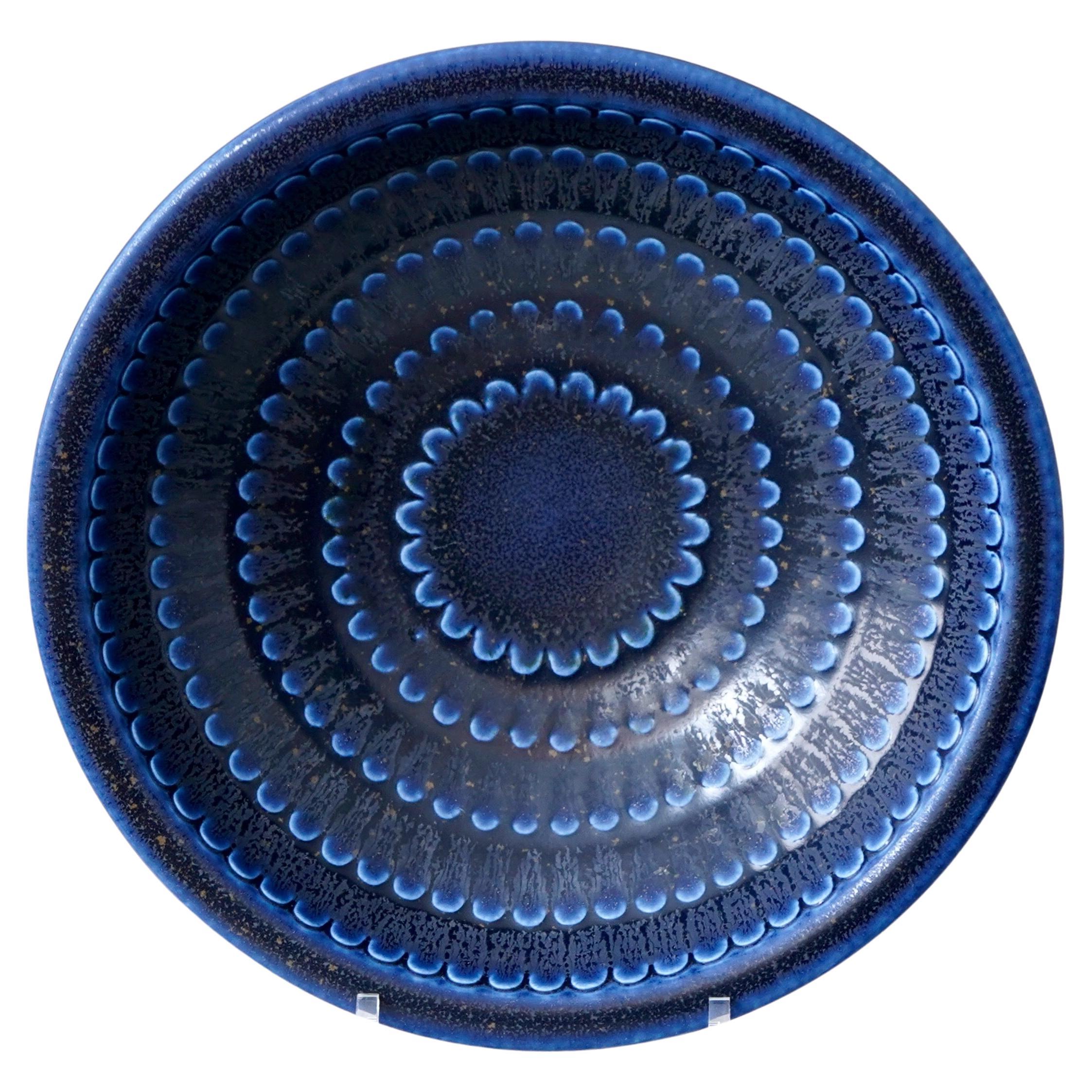 Grand bol bleu par Wilhelm Kage pour Gustavsberg Studio, Suède, années 1950