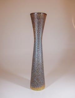 Large Blue & Brown Speckled Vase Carl-Harry Stålhane Rörstrand Midcentury Modern