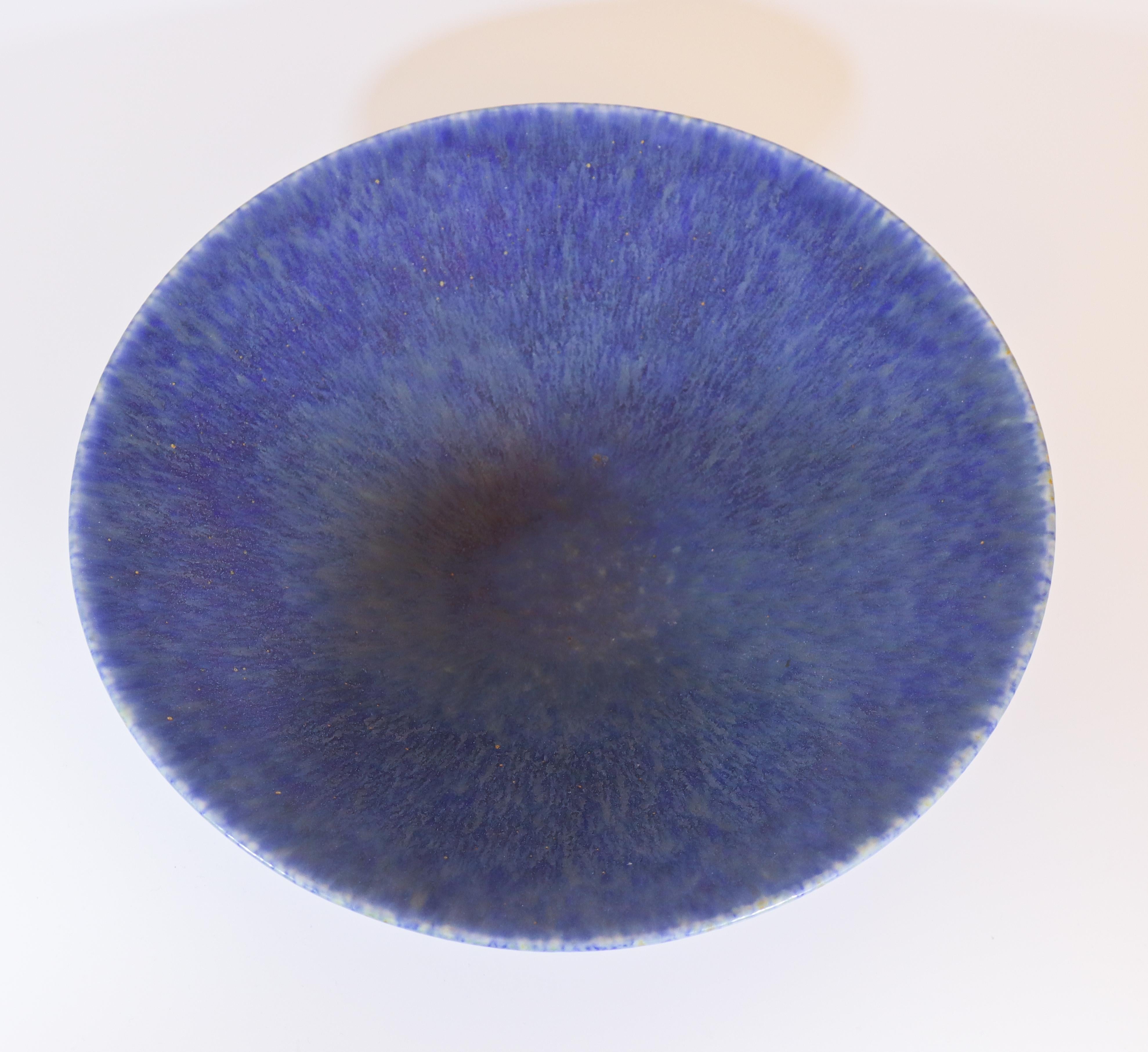 Svedese Ciotola grande in ceramica blu - Carl-Harry Stålhane - Rörstrand - Anni '50 in vendita
