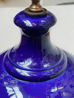 Large Blue Ceramic Lamp