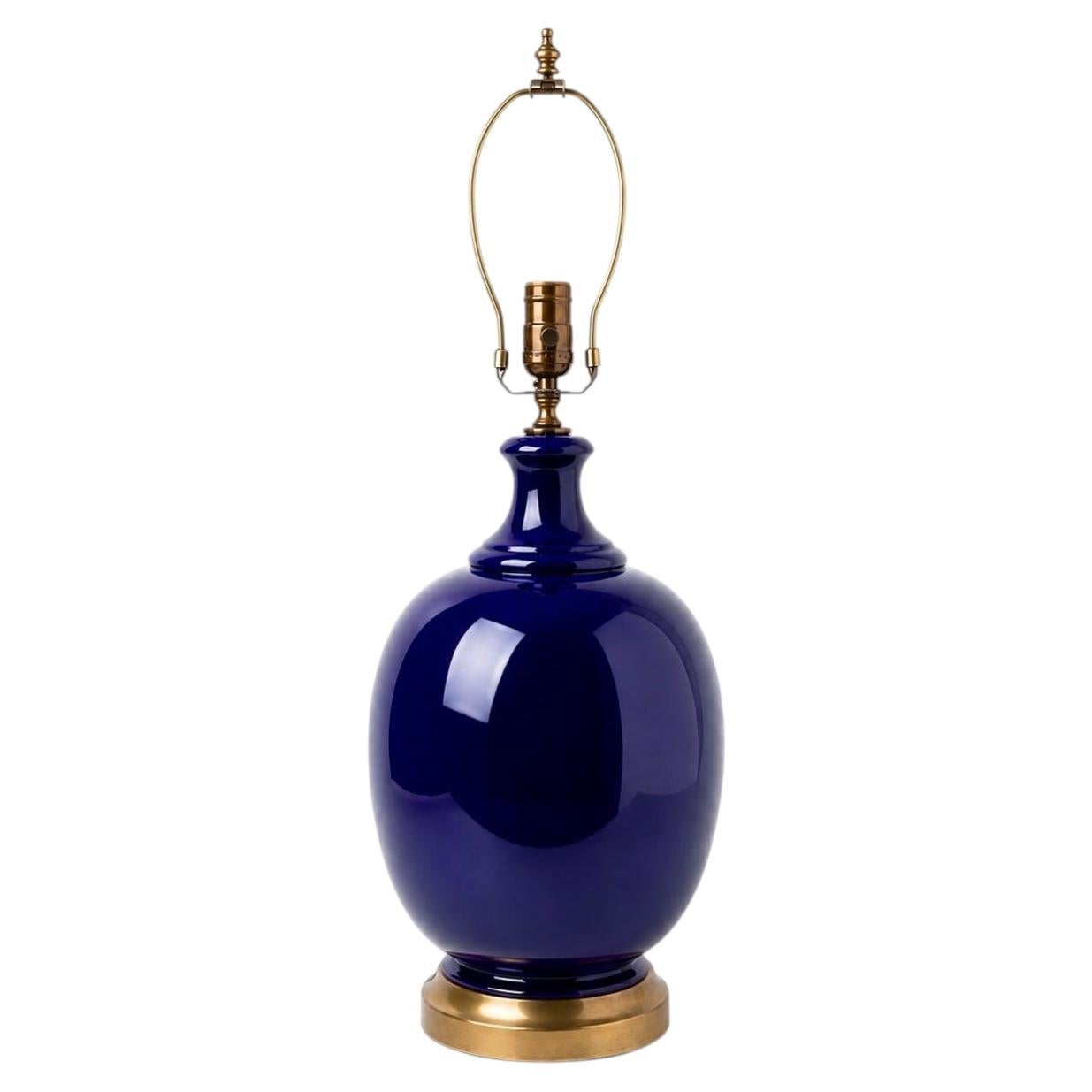 Large Blue Ceramic Lamp
