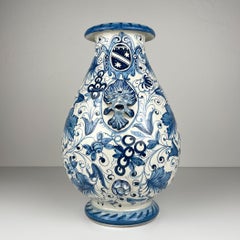 Large blue ceramic vase by IMA from Montelupo Florentino, Italy 1980s