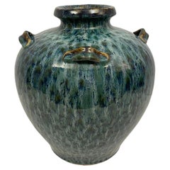 Large Blue Ceramic Vase or Planter