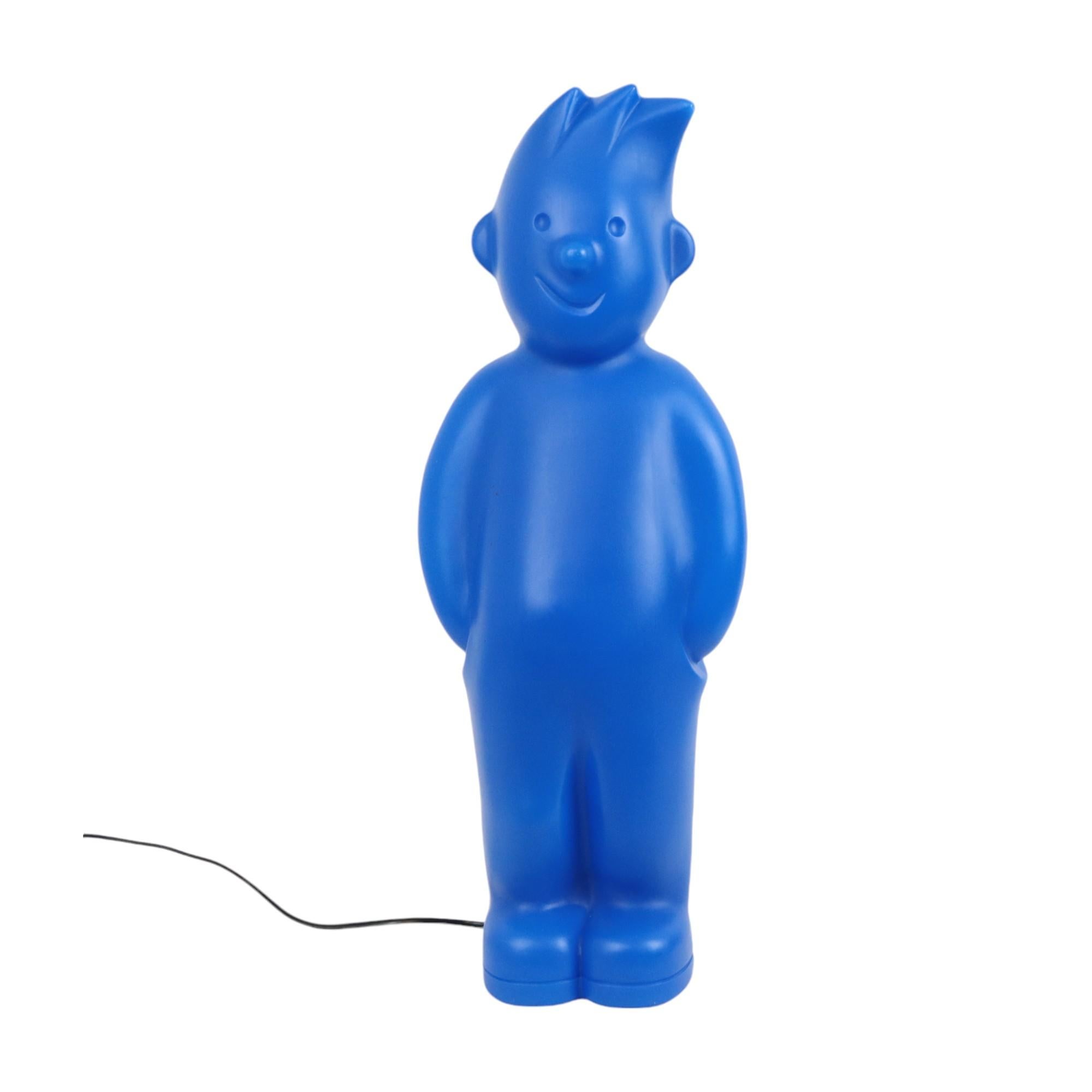 20th Century Large Blue Fips Design Lamp Tintin Harry Grieshaber Interconcept For Sale