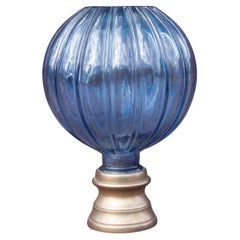 Large Blue Glass Newel Post Finial