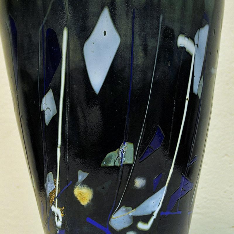 Norwegian Large Blue Vintage Glass vase By Maud G. Bugge -Hadeland Glassverk 1980s, Norway