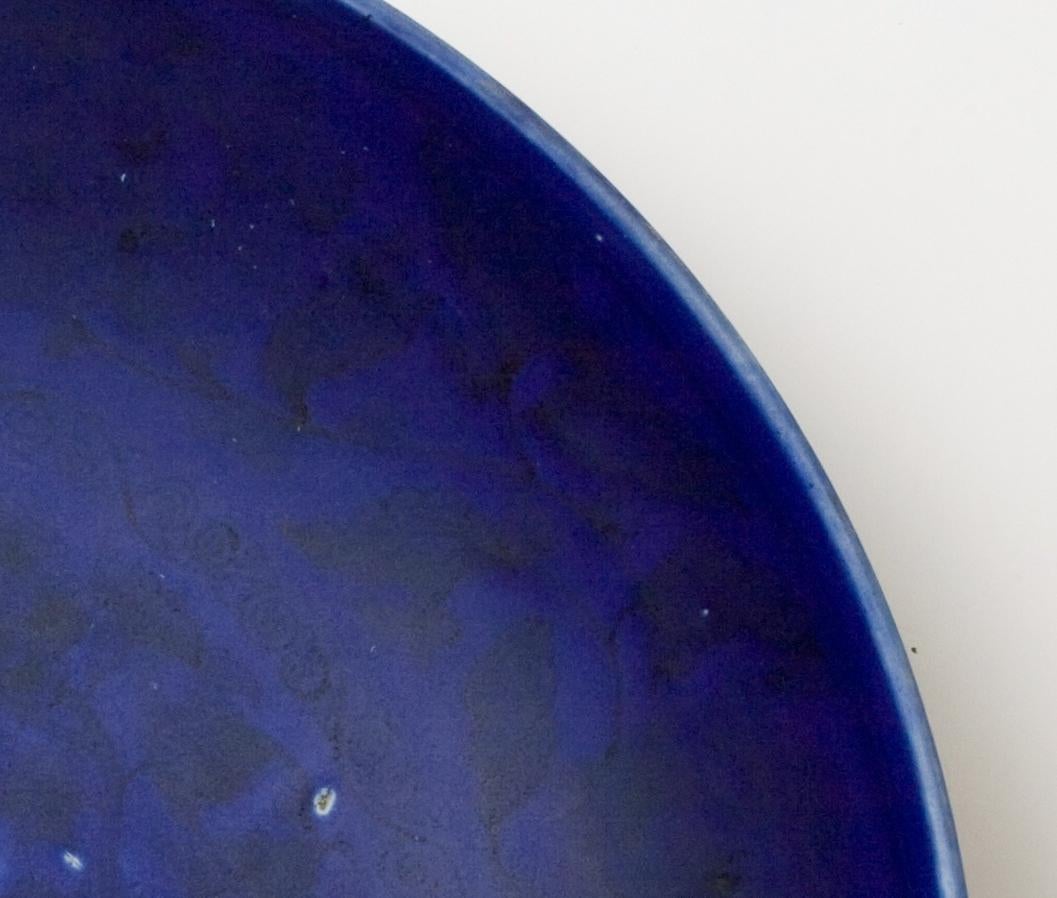 Grande e raro piatto blu smaltato 