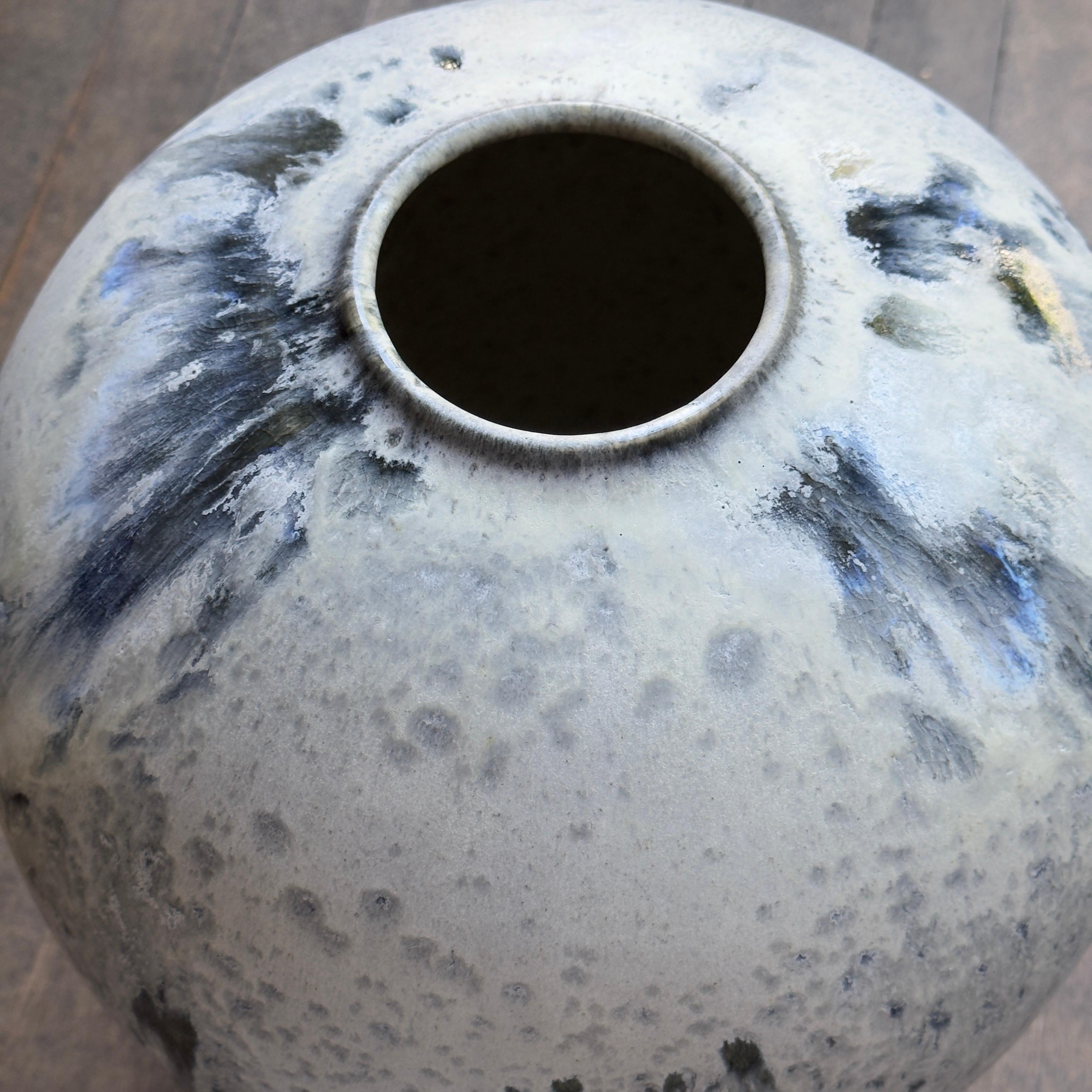 Danish Large Blue & Grey Baluster Vase, K H Würtz, Denmark