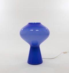 Large Blue Hand Blown Fungo Table Lamp by Massimo Vignelli for Venini, 1950s