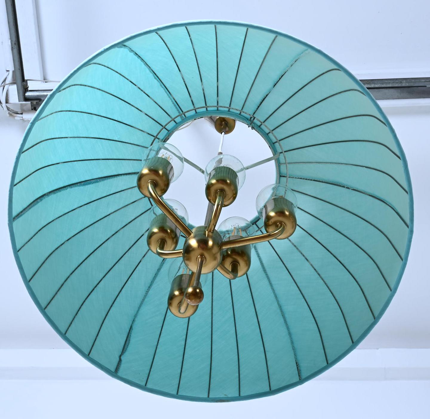 Metà XX secolo Grande ciondolo da soffitto blu Hans-Agne Jakobsson Caroline in vendita