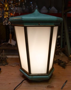 Large Blue Porcelain Enameled Cast Iron
Lantern