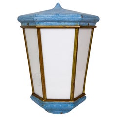 Large Blue Lantern Table Lamp