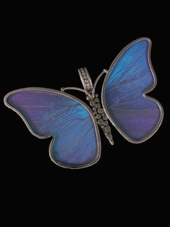 Large "Blue Morpho" Butterfly Pendant