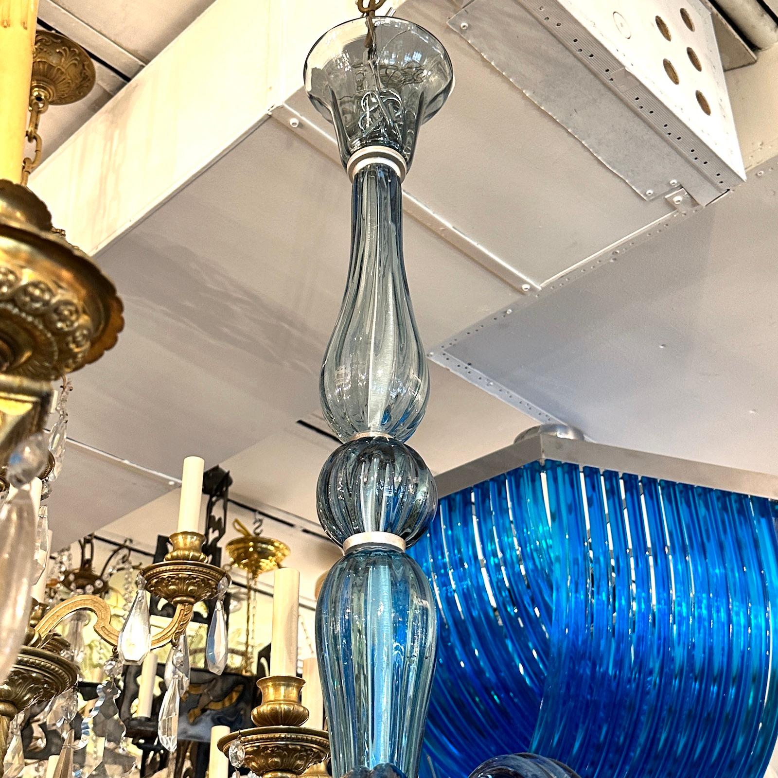 Large Blue Murano Chandelier For Sale 5