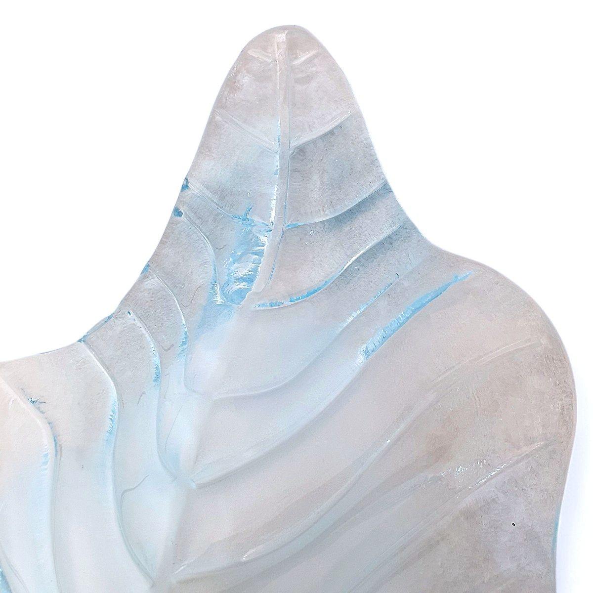 Large blue Murano glass leaf sconces - a pair For Sale 1