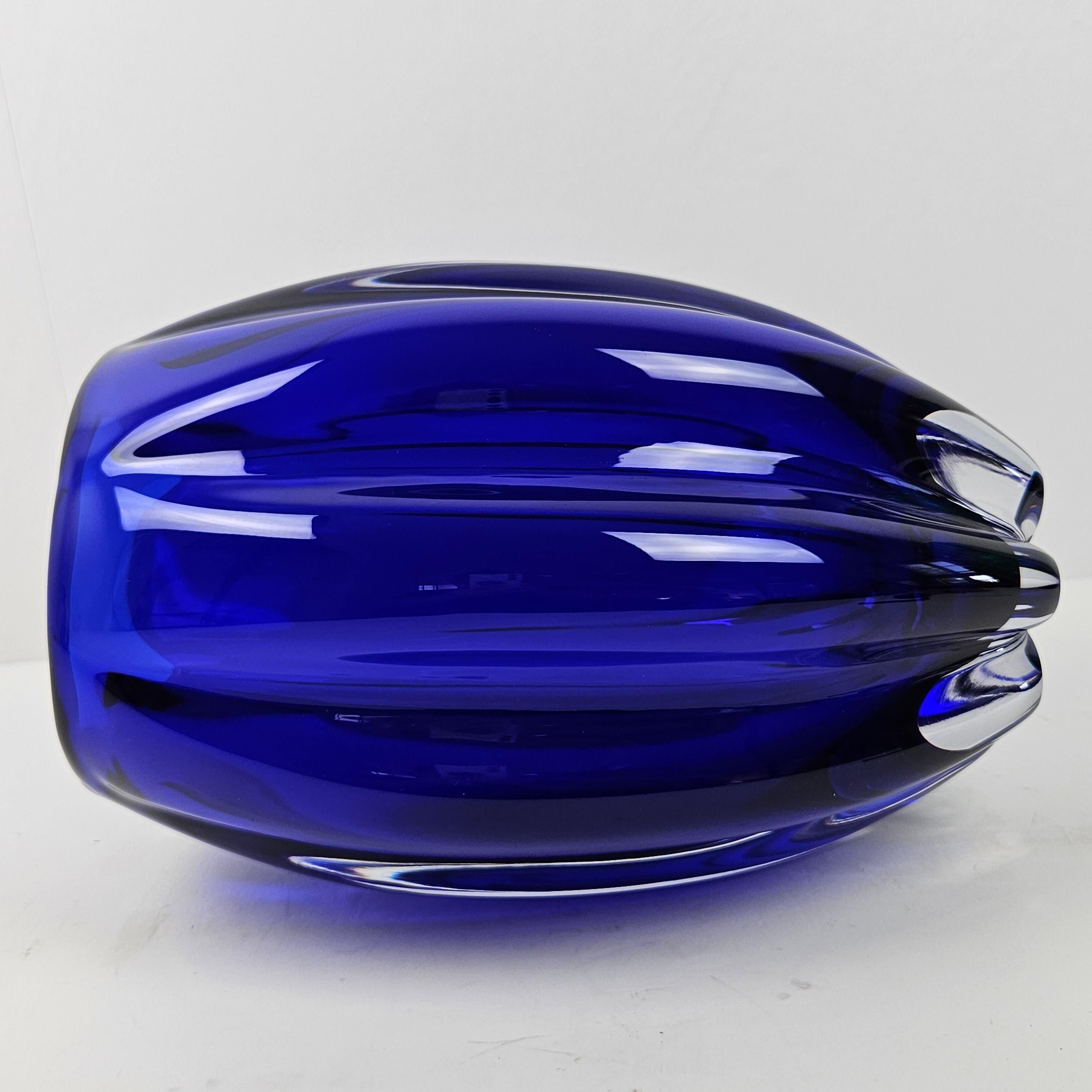 Large Blue Murano Glass Vase by Cenedese For Sale 1
