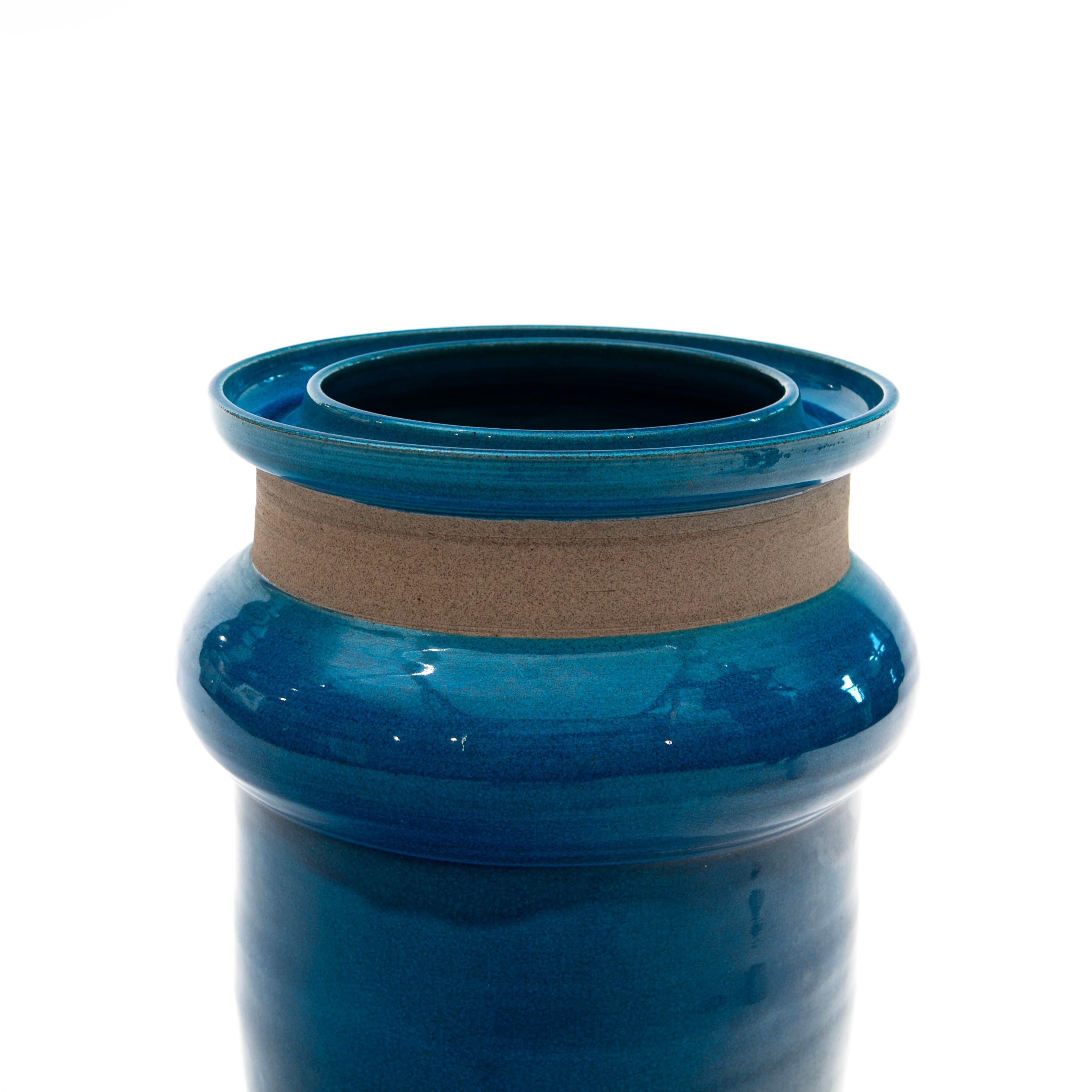 Grand vase bleu Nils Kähler Bon état - En vente à Kastrup, DK