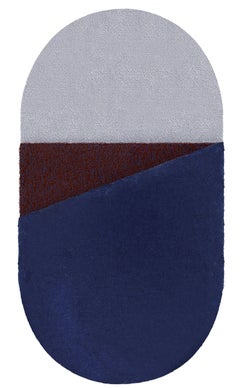 Großer blauer Oci Rechtser Teppich von Seraina Lareida