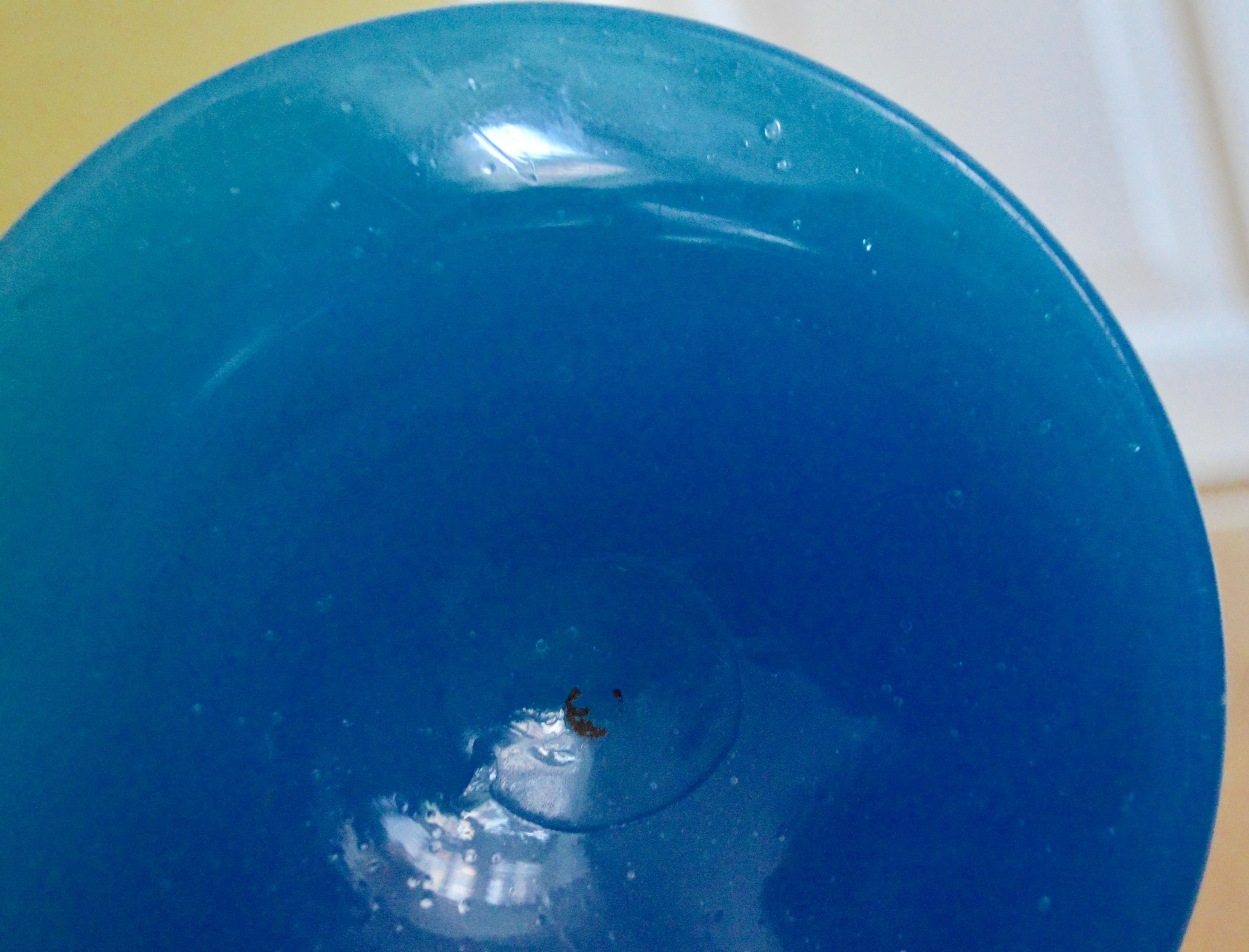 Large Blue Opaline Glass Egg Vase 4