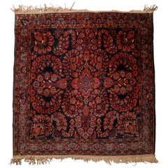 Large Blue Persian Sarouk Oriental Wool Oriental Carpet, 20th Century