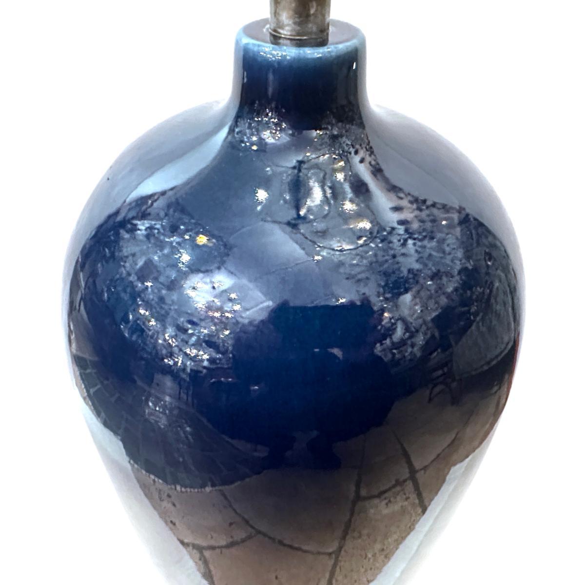 Lámpara grande de porcelana azul Italiano en venta