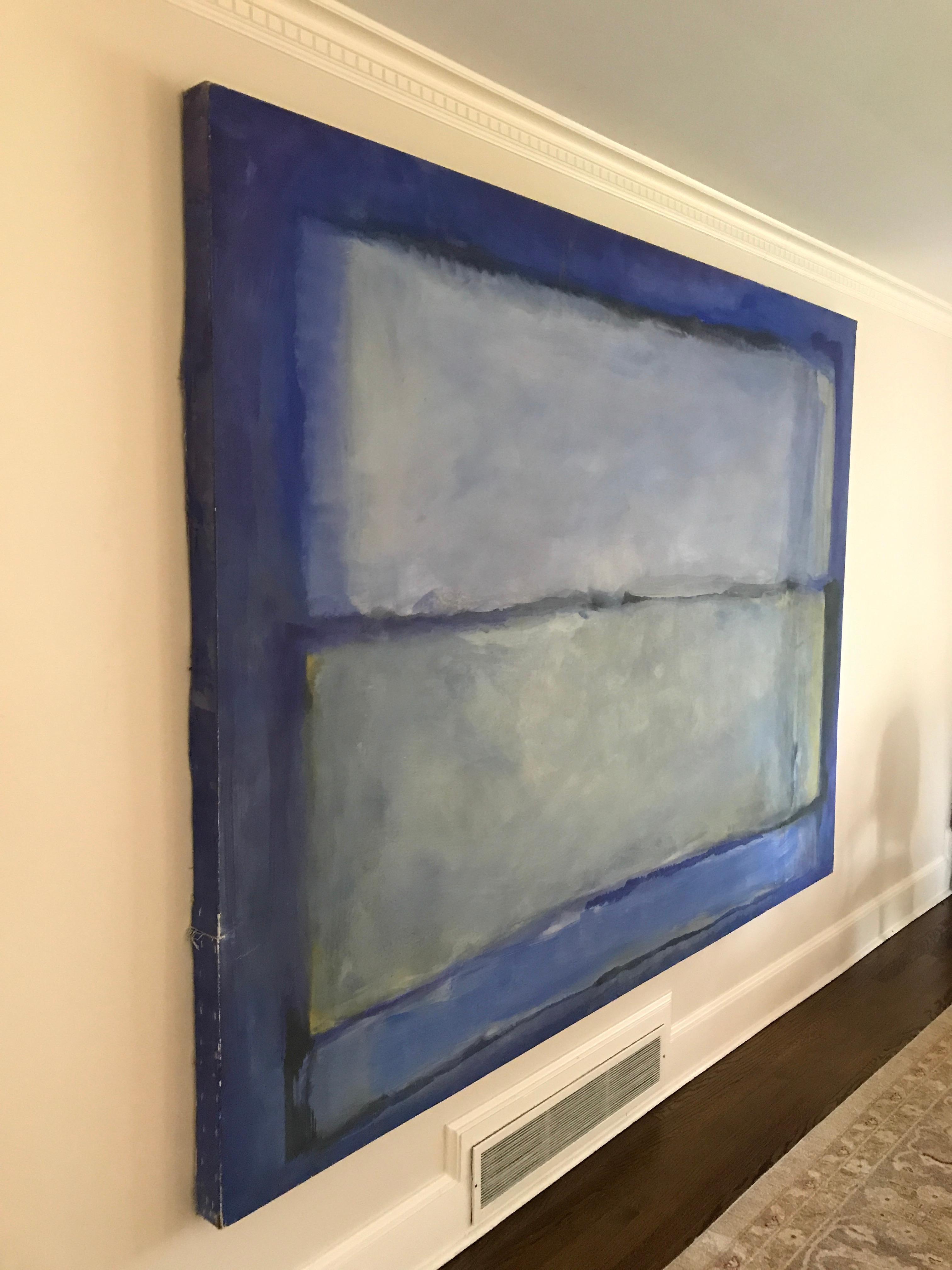 Large Blue Rothko-Style Wall Painting For Sale 4