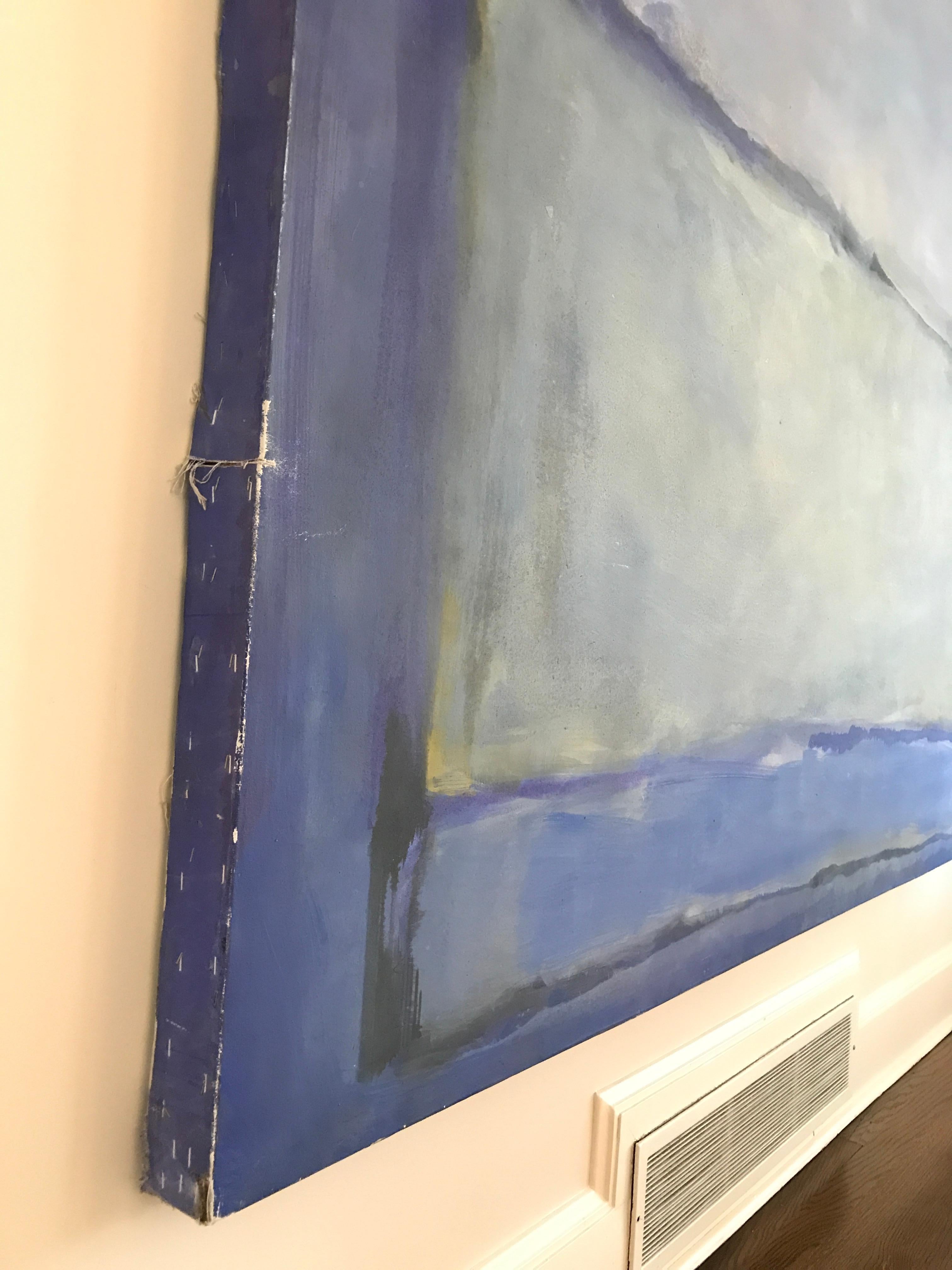 Large Blue Rothko-Style Wall Painting In Good Condition In Haddonfield, NJ
