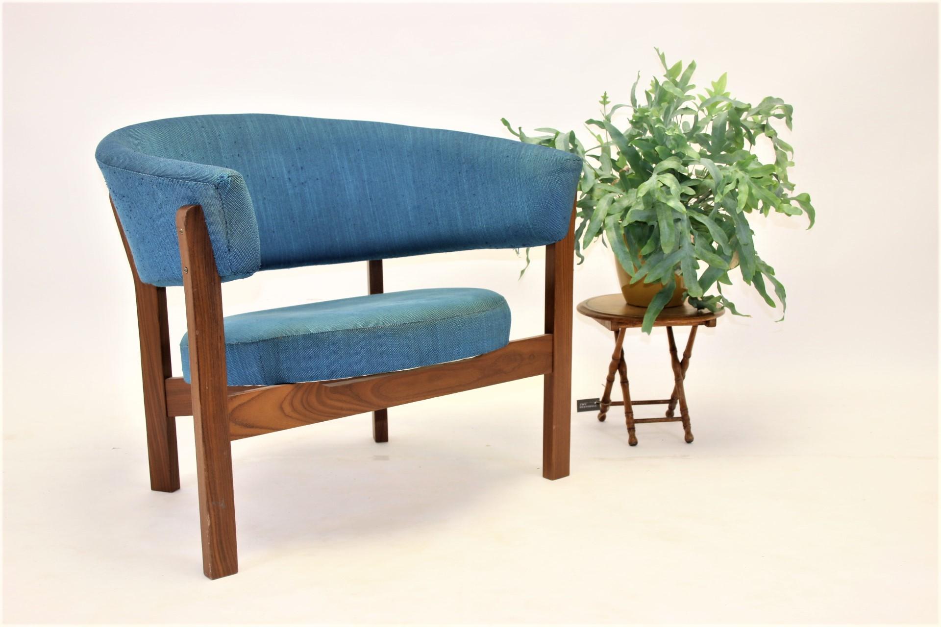 Large Blue Round Swedish Design Chair 'Prim', 1960 3