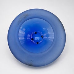 Large Blue “Scavo” Murano Glass Centerpiece by Gino Cenedese for Cenedese, Italy