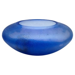 Large Blue “Scavo” Murano Glass Centerpiece by Gino Cenedese for Cenedese, Italy