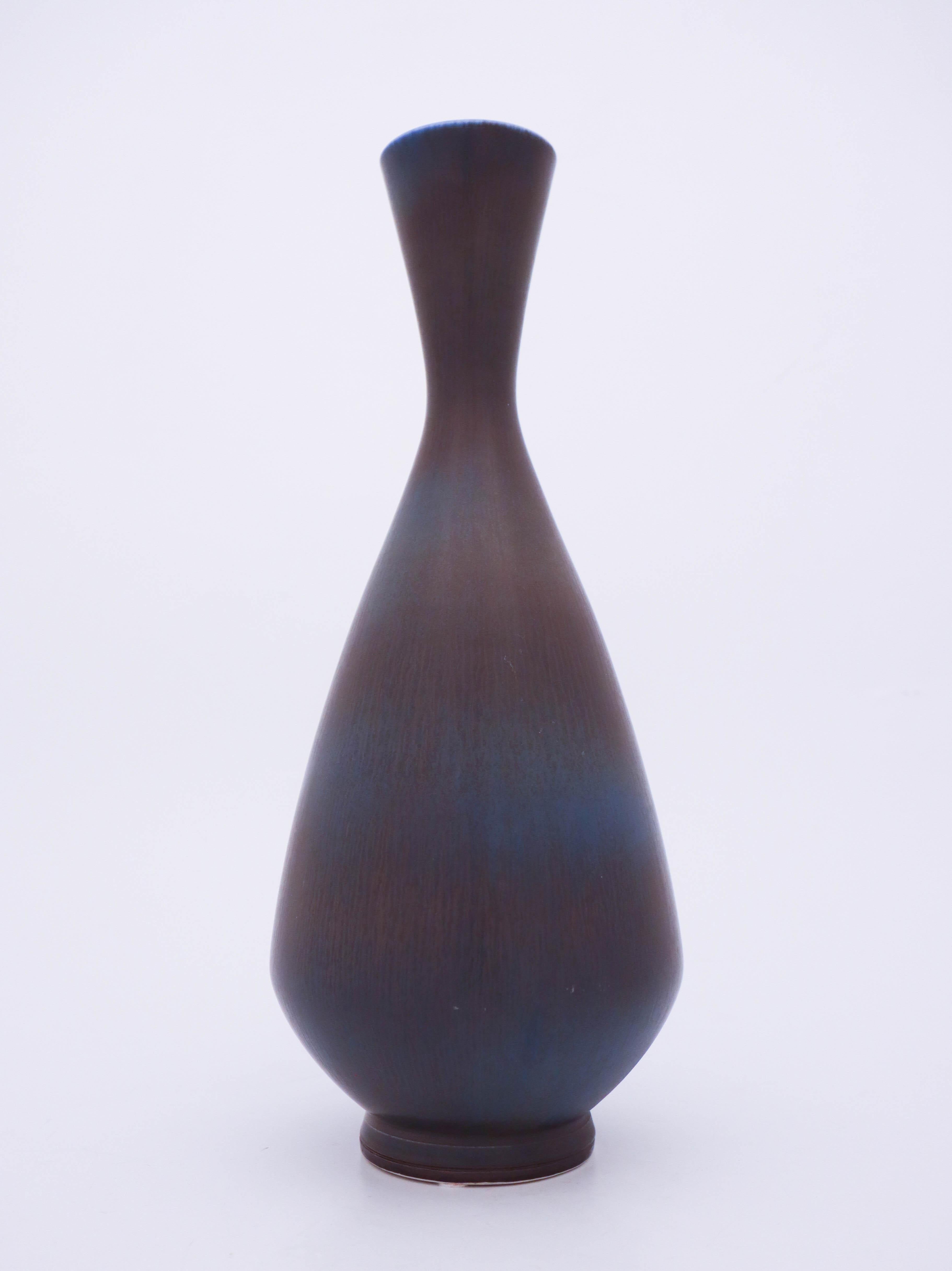 Swedish Large Blue Vase, Berndt Friberg, Gustavsberg, 1962